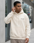 Minimal Baskı Ekru Oversize Sweatshirt 3242