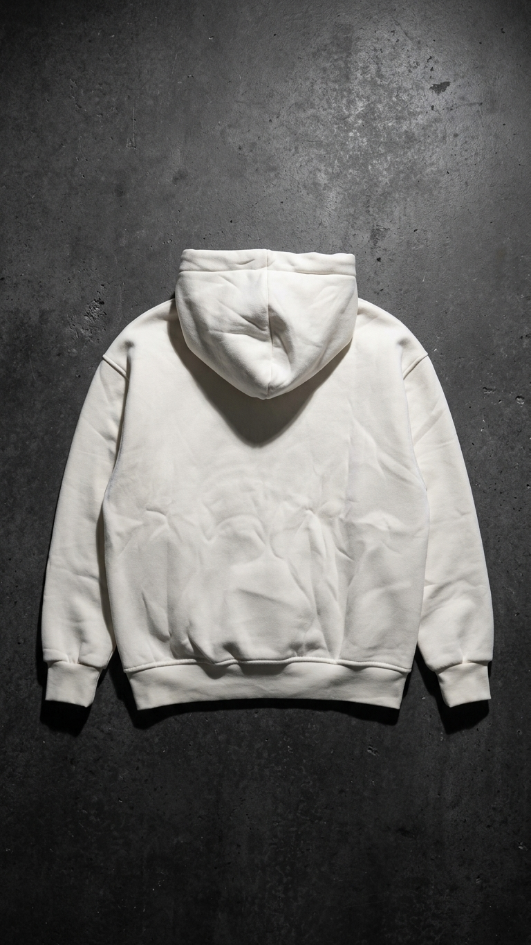 Minimal Baskı Ekru Oversize Sweatshirt 3242