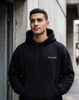 Minimal Baskı Siyah Oversize Sweatshirt 3242