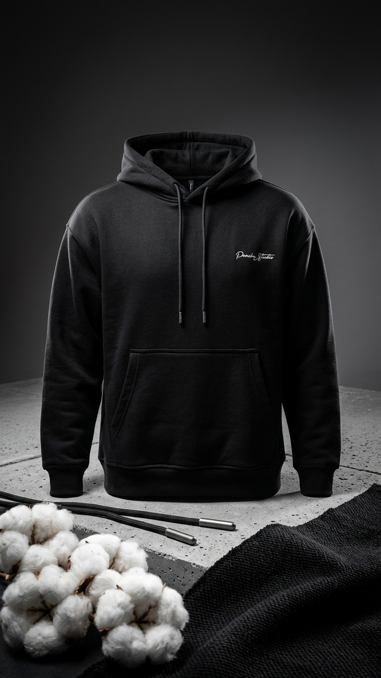 Minimal Baskı Siyah Oversize Sweatshirt 3242