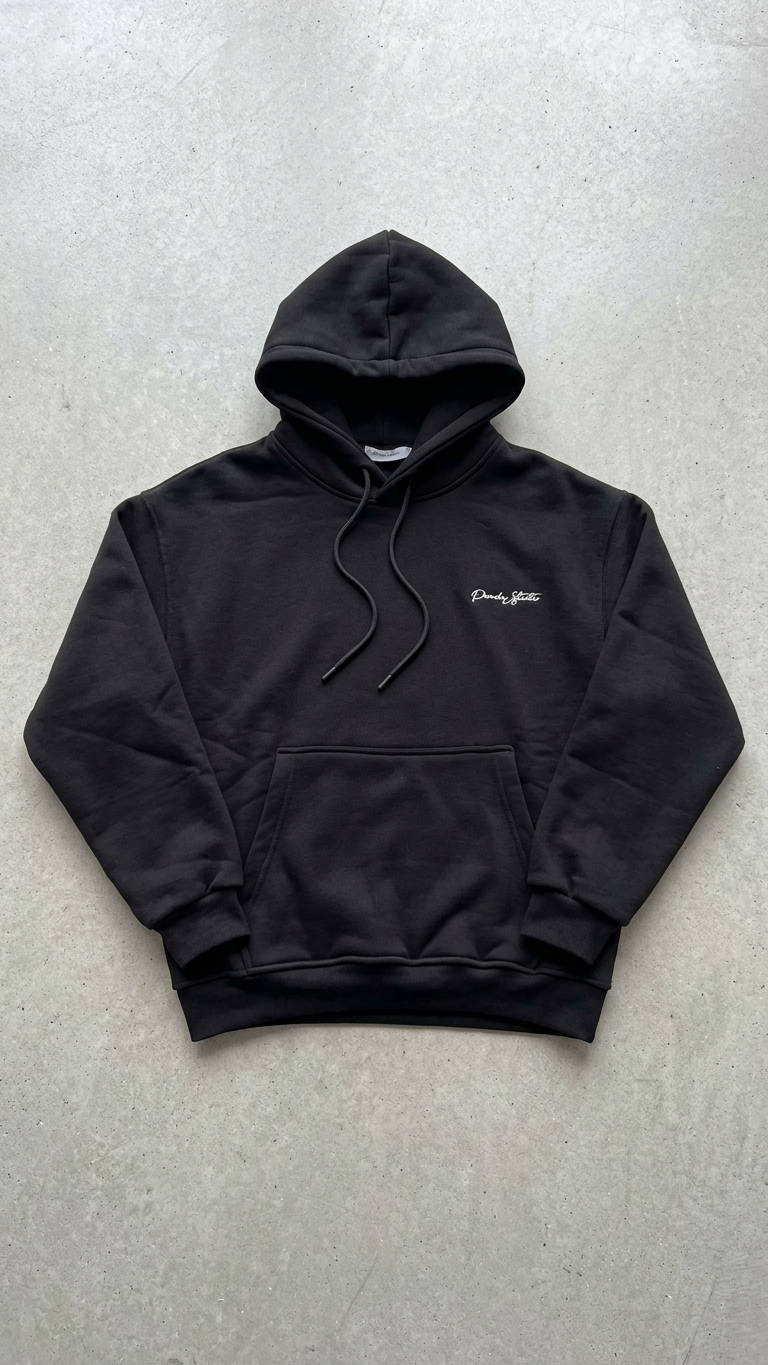 Minimal Baskı Siyah Oversize Sweatshirt 3242