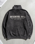 Yarım Fermuarlı Yıkama Efect Oversize Sweatshirt 3245