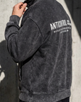 Yarım Fermuarlı Yıkama Efect Oversize Sweatshirt 3245