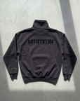 Yarım Fermuarlı Oversize Siyah Sweatshirt 3246