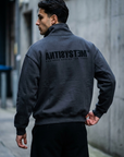 Yarım Fermuarlı Oversize Siyah Sweatshirt 3246
