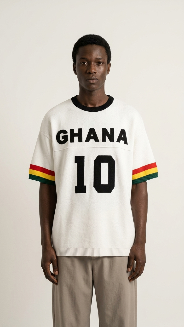 Gana Aplikeli Triko Beyaz Oversize Tshirt