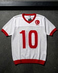Türkiye Desenli Triko Oversize Beyaz Tshirt