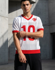 Türkiye Desenli Triko Oversize Beyaz Tshirt
