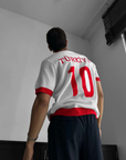 Türkiye Desenli Triko Oversize Beyaz Tshirt