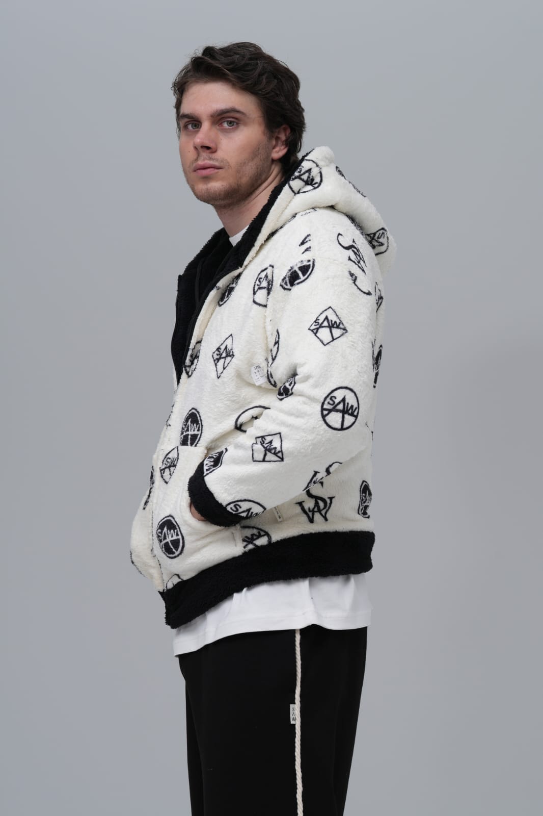 Saw Urbanıty Çift Taraflı Welsoft Peluş Kapşonlu Siyah Mont 4950