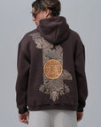 Saw Urbanıty Kabaran Baskılı Oversize Kahve Sweatshirt 4956