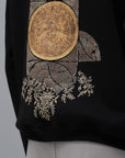 Kabaran Baskılı Oversize Siyah Sweatshirt 4956