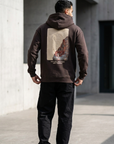Halı Aplikeli Oversize Kahve Sweatshirt 4959