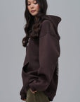 Halı Desenli Oversize Kahve Sweatshirt 4969