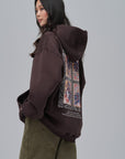 Halı Desenli Oversize Kahve Sweatshirt 4969