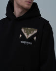 Püsküllü Kovboy Kapüşonlu Oversize Siyah Sweatshirt 4982