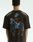 At Aplike Detaylı Kahve Oversize Tshirt 5054