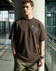 At Aplike Detaylı Kahve Oversize Tshirt 5054
