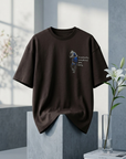 At Aplike Detaylı Kahve Oversize Tshirt 5054