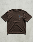 At Aplike Detaylı Kahve Oversize Tshirt 5054