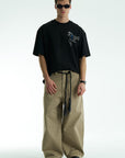 At Aplike Detaylı Siyah Oversize Tshirt 5054
