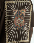 Şerit Aplike Detaylı Kahve Oversize Tshirt 5063