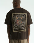 Şerit Aplike Detaylı Kahve Oversize Tshirt 5063