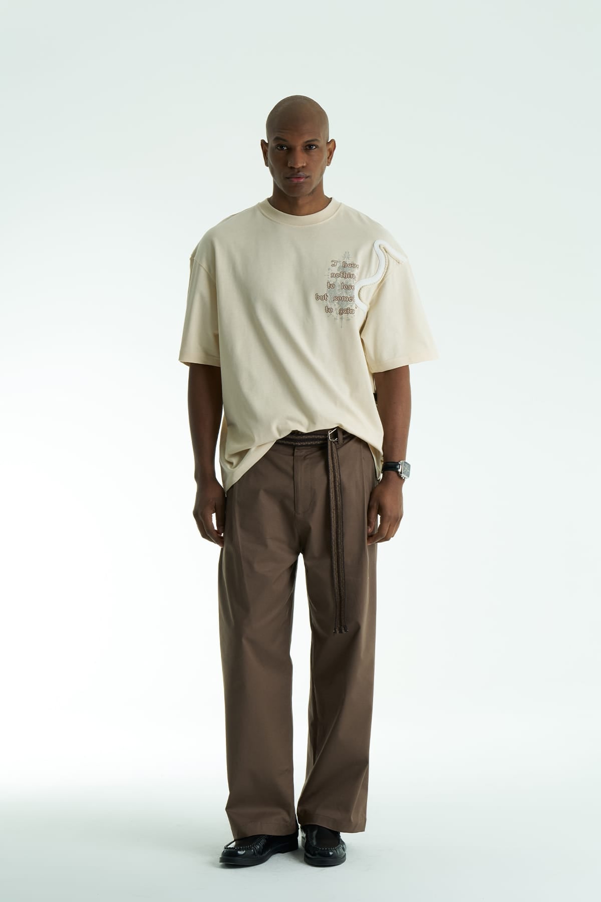 Triko Nakışlı Taş Oversize Tshirt 5068