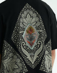 Pano Baskılı Siyah Oversize Tshirt 5071