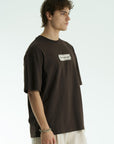 Şeritli Vincent Oversize Kahve Tshirt 5074
