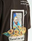 Şeritli Vincent Oversize Kahve Tshirt 5074