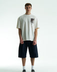 Kadife Püsküllü Beyaz Oversize Tshirt 5077