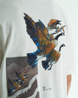 Kadife Püsküllü Beyaz Oversize Tshirt 5077
