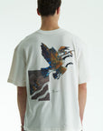 Kadife Püsküllü Beyaz Oversize Tshirt 5077