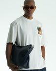 Tablo Detaylı Ekru Oversize Tshirt 5083