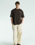 Yün ip Aplikeli Kahve Oversize Tshirt 5085