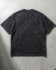 Yün ip Aplikeli Siyah Oversize Tshirt 5085