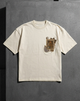 Yaprak Desen Taş Oversize Tshirt 5087