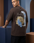 Nakış İşlemeli Kahve Oversize Tshirt 5103