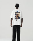 At Aplikeli Ekru Oversize Tshirt 5117