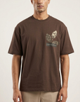 Baykuş Desenli Kahve Oversize Tshirt 5137