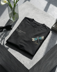 Kelebek Desenli Siyah Oversize Tshirt 5155
