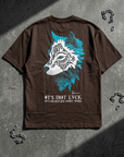 Kurt Desenli Kahve Oversize Tshirt 5157
