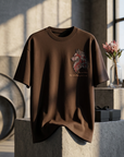 Kurt Baskılı Kahve Oversize Tshirt 5158