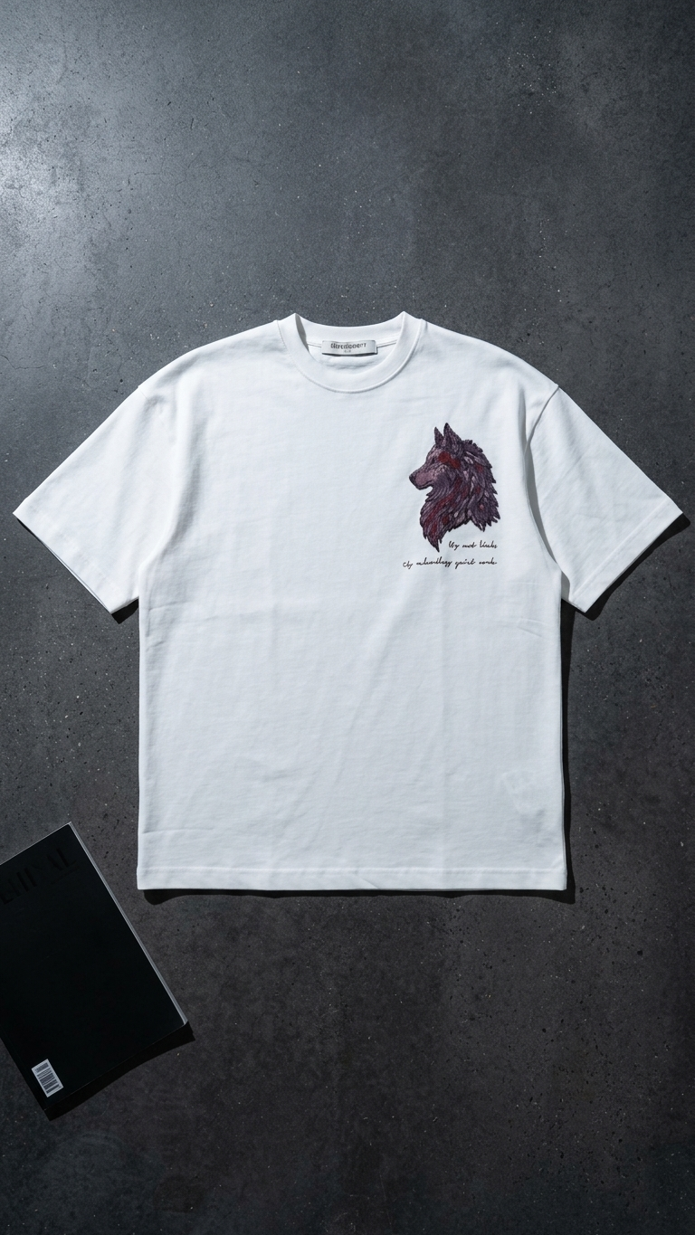Kurt Baskılı Ekru Oversize Tshirt 5158