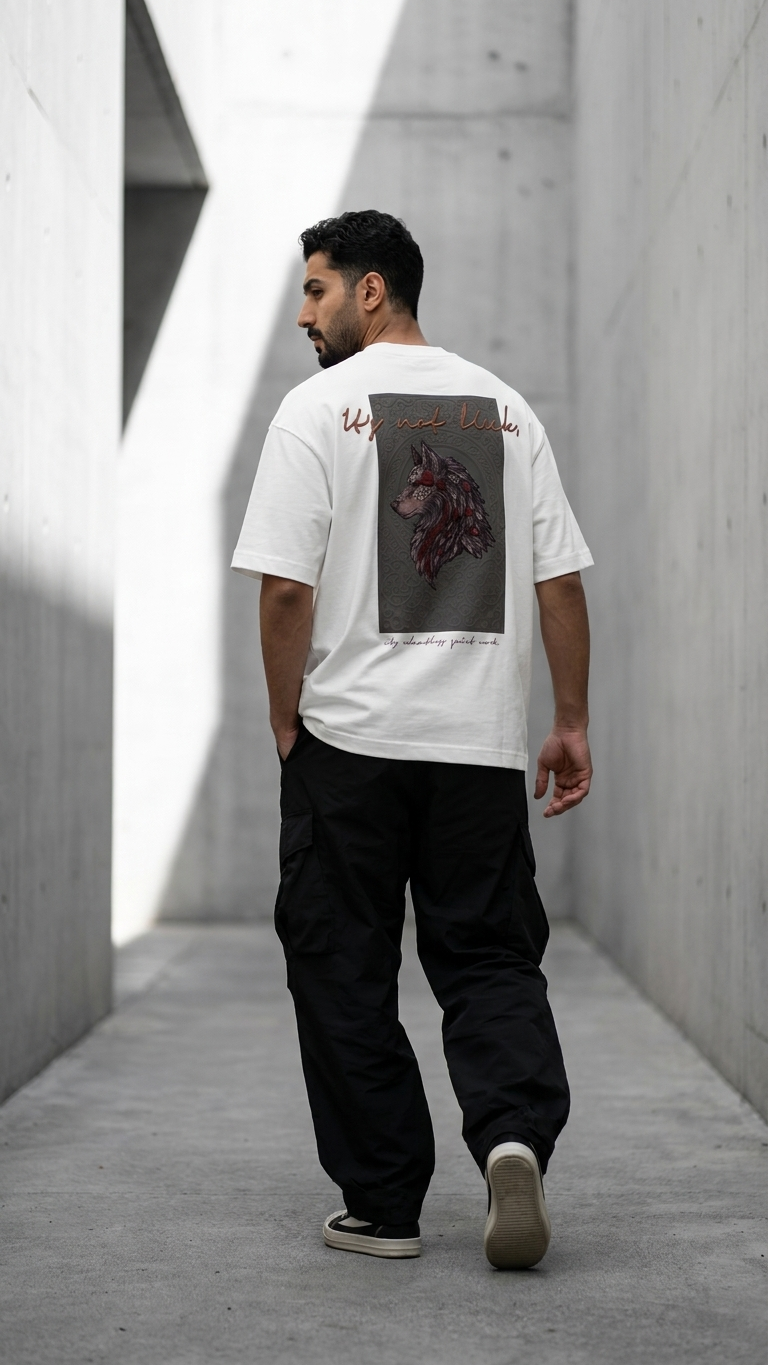 Kurt Baskılı Ekru Oversize Tshirt 5158