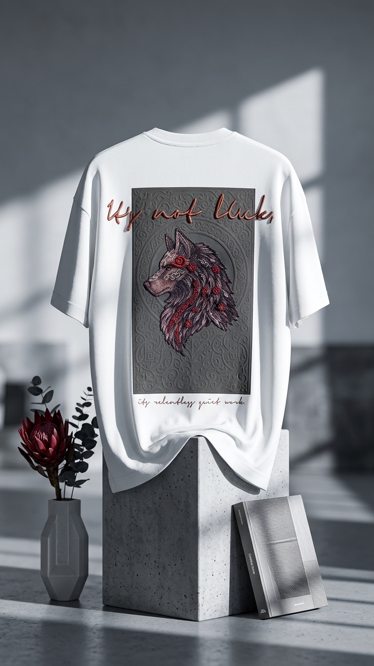 Kurt Baskılı Ekru Oversize Tshirt 5158