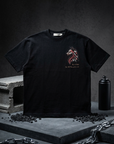 Kurt Baskılı Siyah Oversize Tshirt 5158
