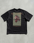 Kurt Baskılı Siyah Oversize Tshirt 5158