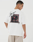 Arapça Nakışlı Ekru Oversize Tshirt 5164